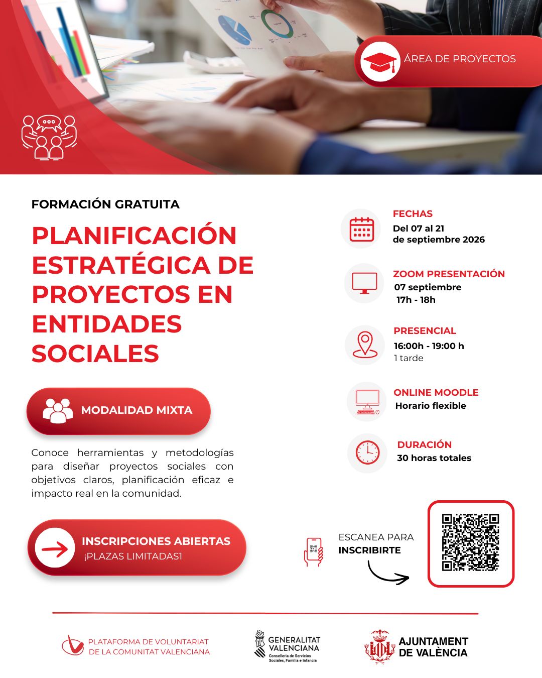 Póster de Planificación estratégica de proyectos en entidades sociales.