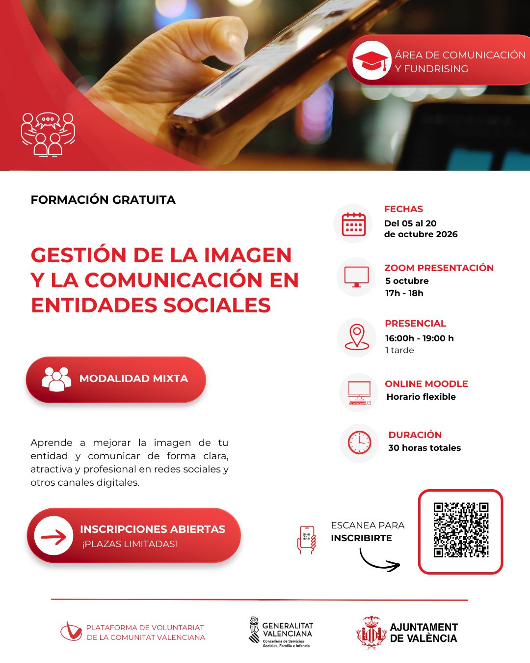 Póster de Gestión de la imagen y la comunicación en entidades sociales