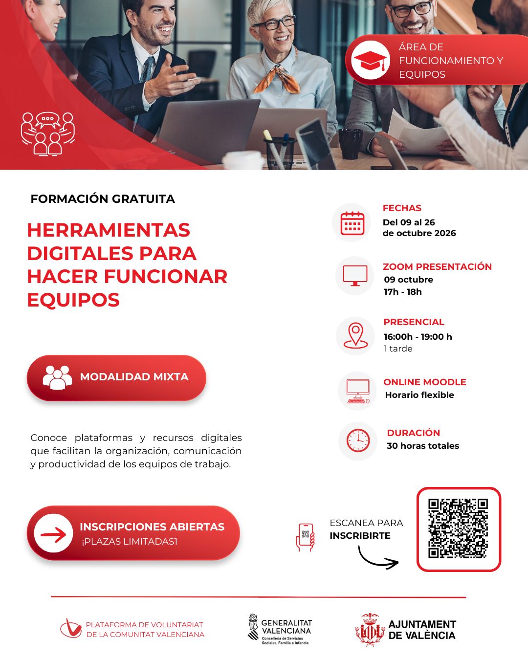 Póster de Herramientas digitales para hacer funcionar equipos.