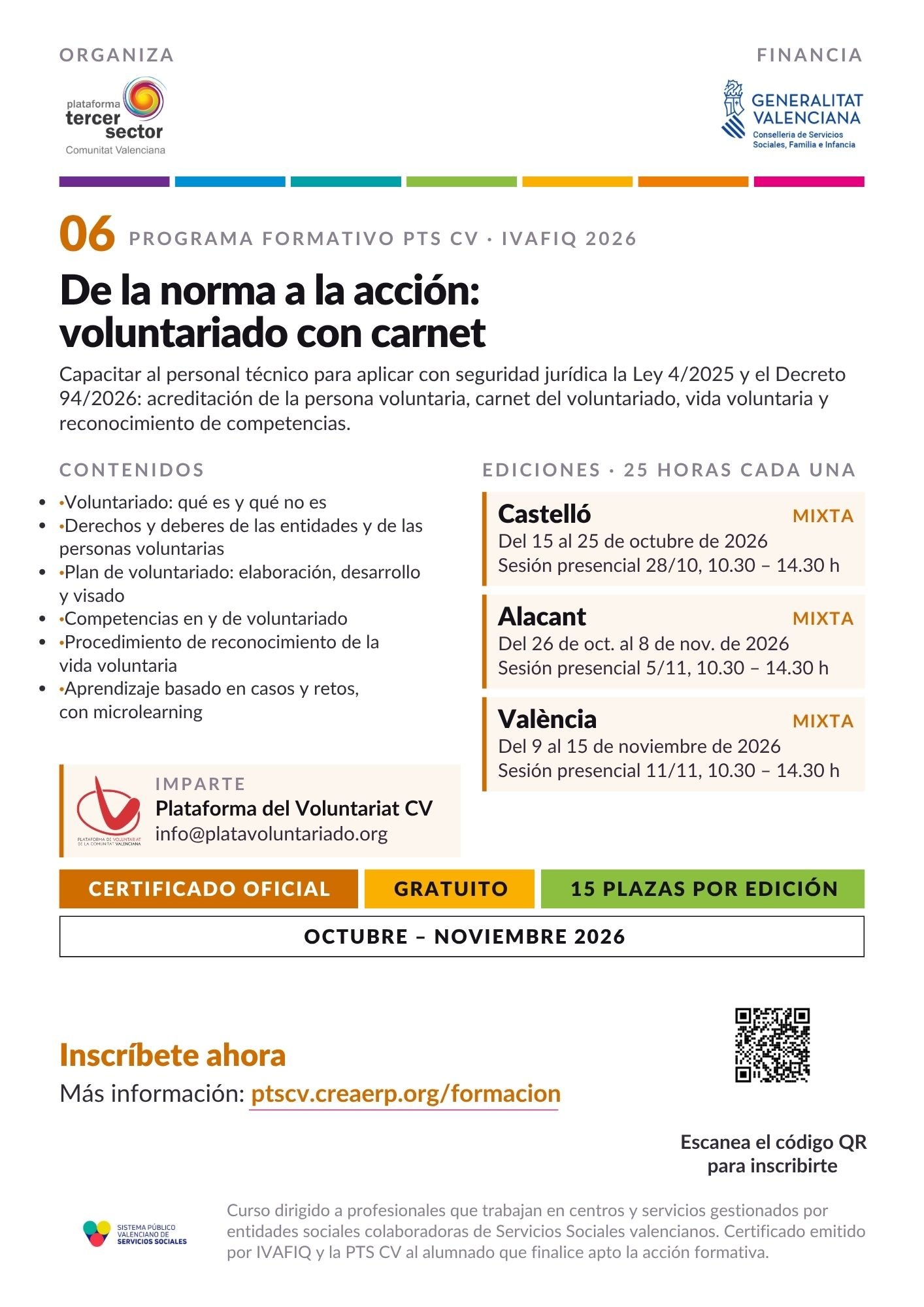 Póster de De la norma a la acción: voluntariado con carnet