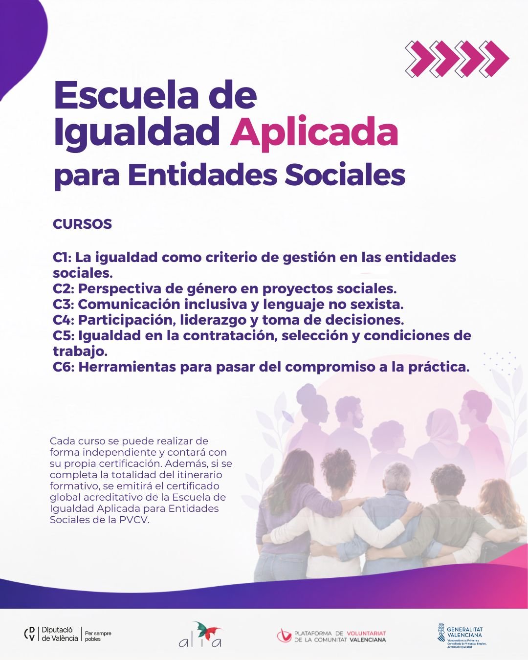 Póster de Escuela de Igualdad Aplicada para Entidades Sociales